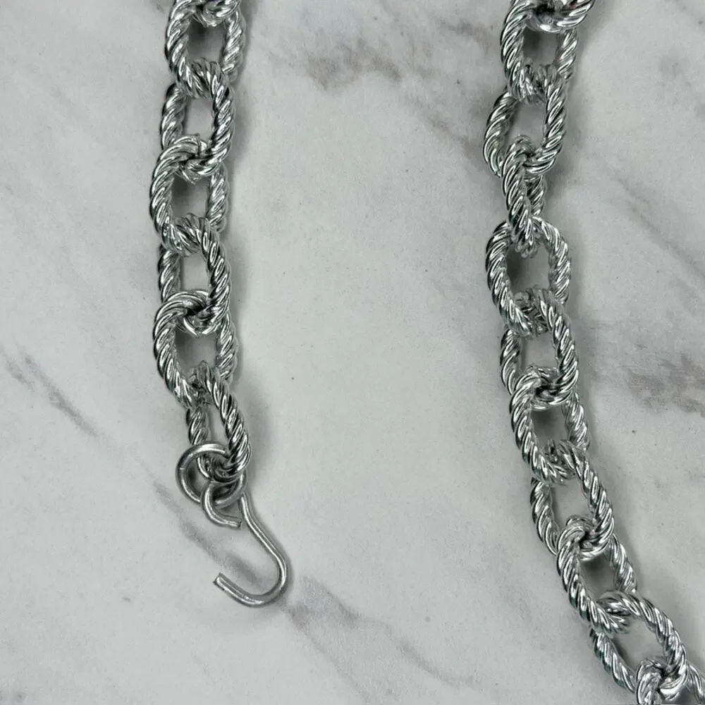 Tassel Charm Silver Tone Chain Link Belt Extra Small/Small (XS/S) ✨